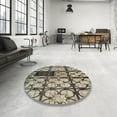 thumbnail image 3 of Ahgly Company Indoor Round Patterned Mocha Brown PAT3770X Area Rugs, 7' Round, 3 of 6