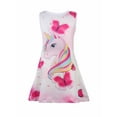 thumbnail image 4 of WIBACKER 2Pcs Toddler Kid Ice Silk Nightgowns for 3-7T Little Girls Cartoon Unicorn Sleeveless Princess Pajamas Dress, 4 of 12
