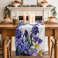 thumbnail image 2 of Table Runner 48 Inches Long for Kitchen Dining, Spring Floral Dresser Scarf Farmhouse, Dining Table Decorations for Wedding/Parties, Purple Tulips Hydrangeas Butterflies Flowers 13 x 48 In, 2 of 8