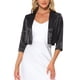 thumbnail image 1 of BLAZER CORTO CHIC INSPIRE PARA MUJERES, CON FRONTAL ABIERTO, COLLAR DE SOLAPA, CHAQUETA CORTA DE OFICINA CASUAL, CARDIGÁN EXTERIOR M NEGRO, 1 of 5