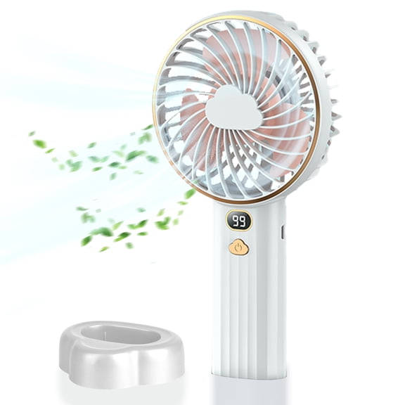 Coastacloud Portable Handheld Fan, 10000mAh Rechargeable Personal Fan, Mini Desk Fan with 5 Wind Speed, LCD Digital Display, Ultra Quiet, for Indoor Outdoor Use- Blue