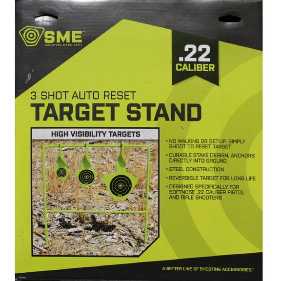 SME SMEST22 3 Shot Target Stand 22 Cal Pistol/Rifle Steel