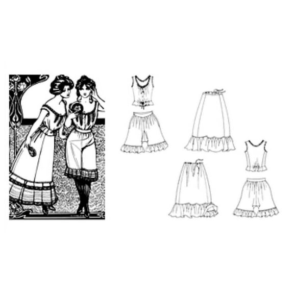 Folkwear #203 Edwardian Underthings Undergarments Camisole Petticoat Drawers Sewing Pattern (Pattern Only)