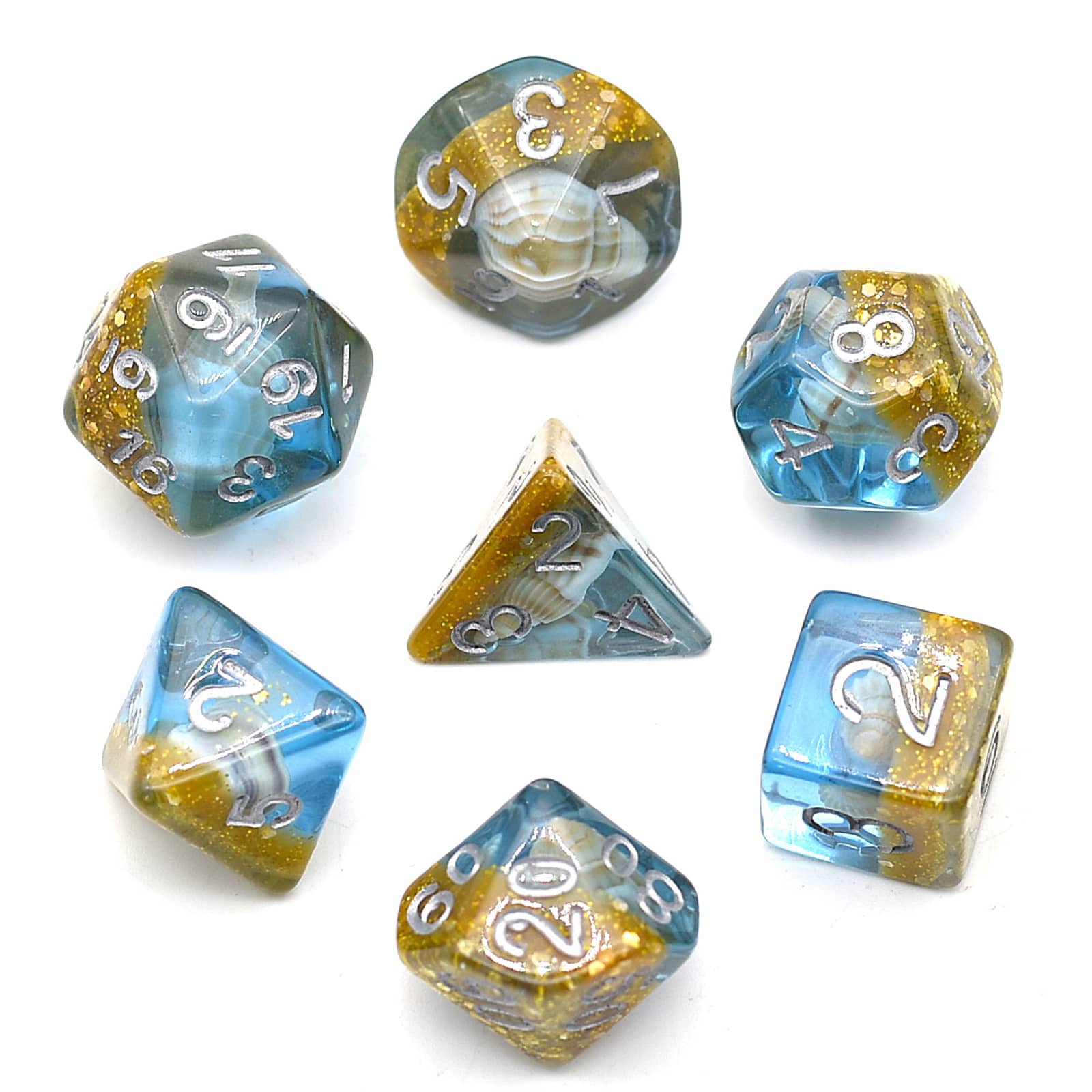 Cusdie 7Die DND Dice Conch Dice Set Polyhedral DND Dice for Dungeons