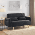 thumbnail image 4 of Yaheetech 46'' W Modern 2 Seater Sofa Couch with Solid Wood Legs, Dark Gray, 4 of 10