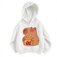 thumbnail image 4 of Girls Sweatshirt Girls Sweatshirts Hoodies Capybara Print Pullover Long Sleeve Daily Wear Girls Hoodies White 12 Months-18 Months, 4 of 4
