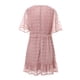 thumbnail image 4 of SAYOO , vestido de chifón de verano para mujer, vestido informal de media manga con cuello en V y estampado de puntos de Color sólido para fiesta SAYOO  Moda, 4 of 9