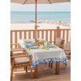 thumbnail image 2 of Outdoor Tablecloth with Umbrella Hole for Patio/Picnic/Party/Camping, Summer Lemons Waterproof Table Cloth Rectangle Table Cover Washable, Farmhouse Fruit Blue Geometric Beige Linen (60"x 120"), 2 of 9