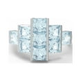 thumbnail image 2 of 8.55 Ctw Square Blue Topaz 925 Sterling Silver Women Cluster Mother's Day Gift Ring, 2 of 5