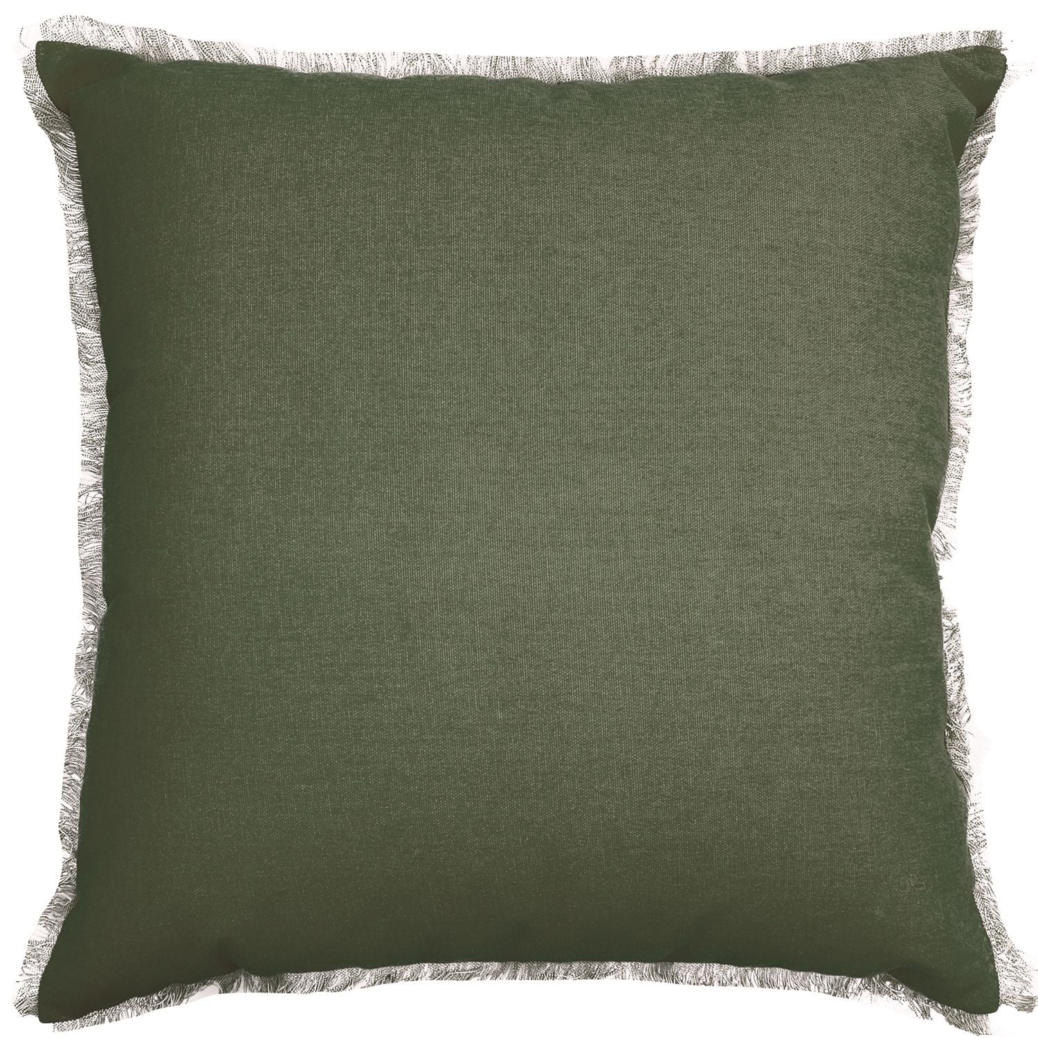 hometrends Coussin Décoratif Vert Effiloché