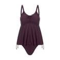 thumbnail image 1 of TRKIYQC Traje de baño sexy tankini para mujer, pantalones cortos con tirantes en la espalda, 2 piezas, color sólido, trajes de baño con pantalones cortos de cintura media TRKIYQC Moda，ocio, 1 of 9