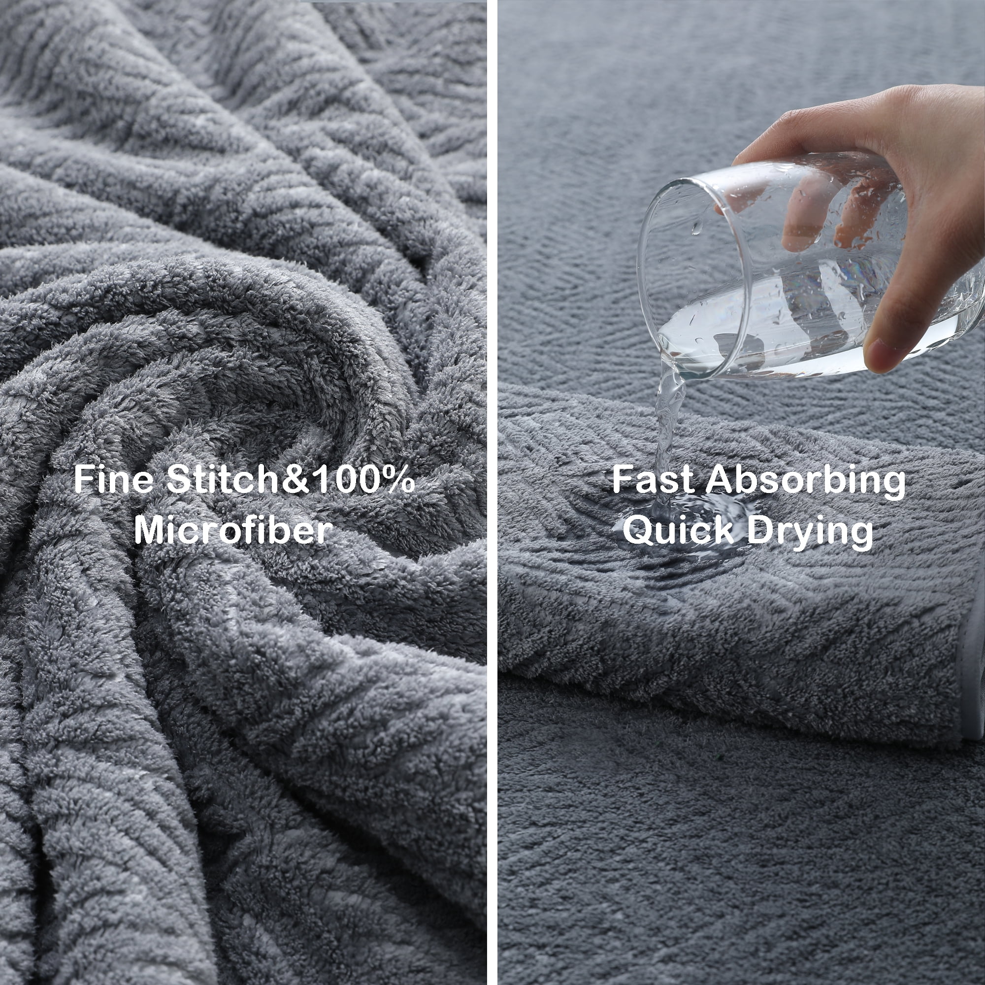 Smuge 8 Piece Oversized Bath Sheet Towels, 2 Large Bath Towels, 2 Hand Towels, 4 Washcloths, 600 GSM Ultra Soft Large Bath Towel Set Cozy Quick Dry Bathroom Towels Hotel Luxurious Towels (Dark Gray)