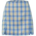 thumbnail image 1 of Faldas para mujer, falda corta sexy de playa con estampado de entramado de cintura alta y abertura informal de verano ShuxiuWang 8390612986543, 1 of 1