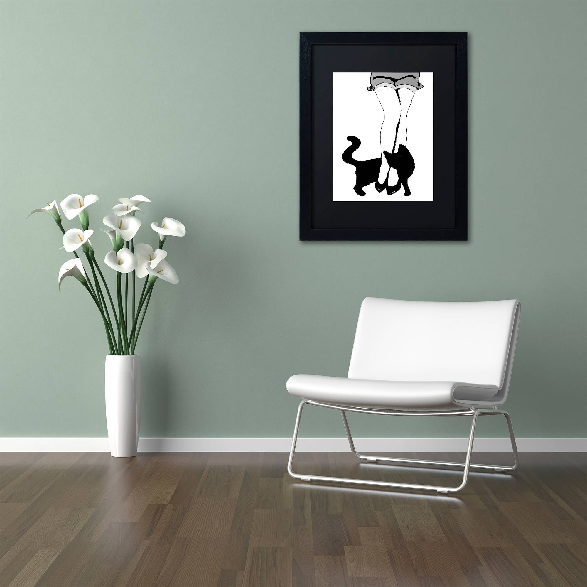 Trademark Fine Art "Black Cat" Canvas Art by Color Bakery Black Matte, Black Frame