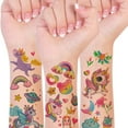 thumbnail image 5 of Wrapables Waterproof Glitter Temporary Tattoos, Birthday Party Favors and Supplies, Goodie Bag Fillers, 12 Sheets Unicorns, 5 of 5