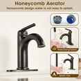 thumbnail image 6 of Wowkk Bathroom Faucet Oil Rubbed Bronze Bathroom Sink Faucets Single Handle Vanity Faucet Pop-Up Drain Included, Modern RV Faucet with Water Supply Line and Deck Mount 1 Hole or 3 Hole, 6 of 10