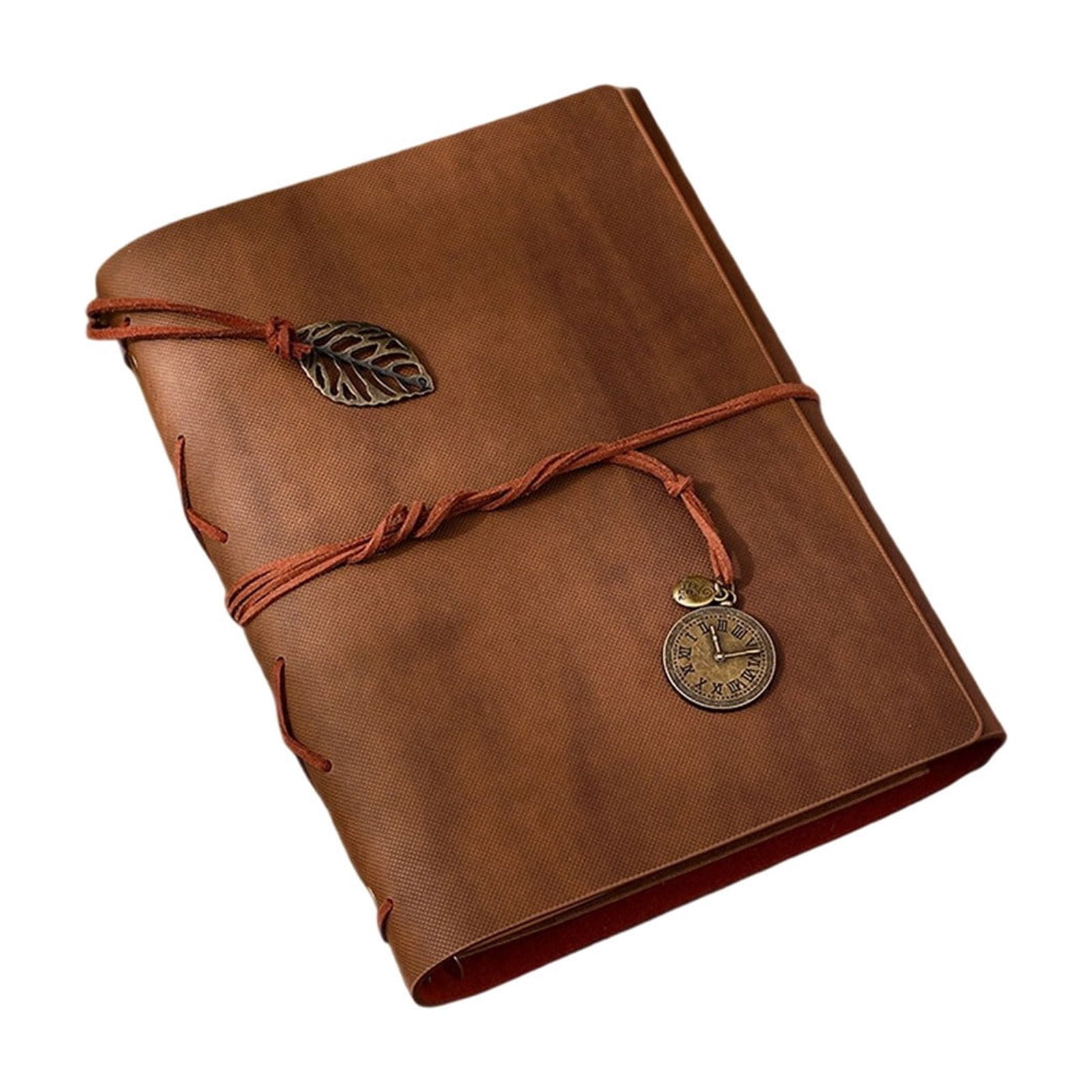 ZYXWVU Vintage Leather Photo Album Journal Loose Leaf Scrapbook with Charm Travel Couple Memory Keepsake Diary Creative Gift