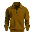 thumbnail image 7 of Zimjoy Quarter Zip Pullover Men Mock Neck Long Sleeve 1/4 Zip Pullover Mens Casual Henley Shirts for Men Lightweight Brown Zip Up Hoodie Fall Clothes, Brown M, 7 of 7