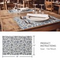 thumbnail image 3 of Placemats Set of 6, Light Blue Floral Woven Placemat, Linen Place Mats for Kitchen/Dining Tables, Rustic Vintage Flowers Botanical Spring Washable Table Mats for Party, 3 of 8