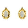 thumbnail image 2 of 14k Yellow Gold Opal Scroll Diamond Earrings, 2 of 2