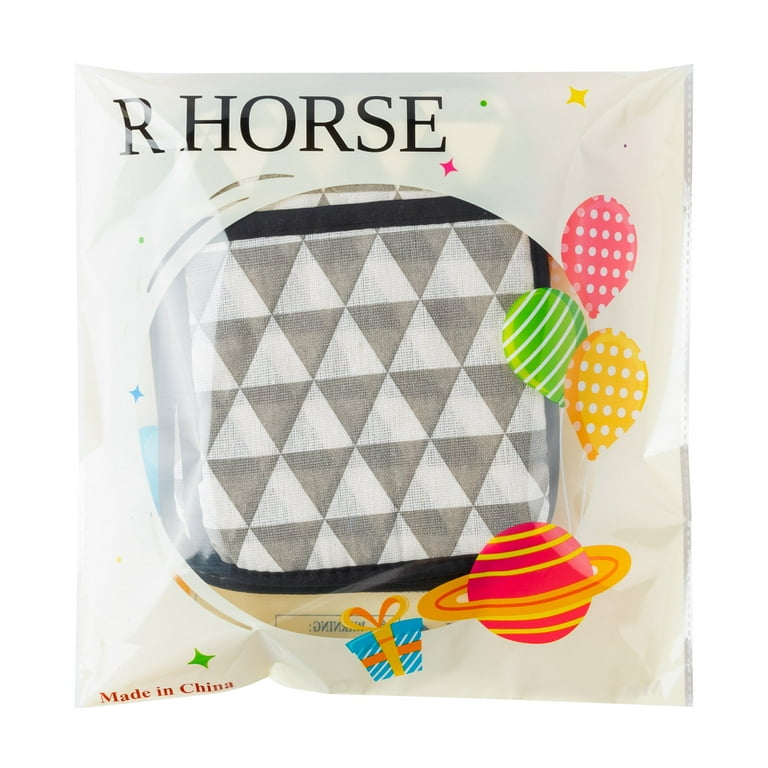 6Pcs Pot Holder with Pocket for Kitchen Black Pocket Pot Holder Set Co – R  HORSE