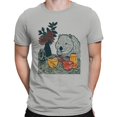 thumbnail image 2 of Smartprints Wombat Brunch Flowers Print Men's T-Shirt Ash, Cotton, 3XL, 2 of 3