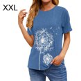 thumbnail image 1 of Camiseta Cuello Redondo Estampado Mujer Tops Poliéster Manga corta Paño de verano, Azul claro, XXL Inevent AP002414-15, 1 of 7