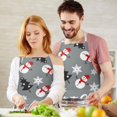 thumbnail image 3 of Gray Christmas Snowman Apron-Garden Aprons for Women with Pockets-Cotton Linen Waterproof Kitchen Cooking Gardening Aprons Adjustable for Kitchen,Cooking,BBQ and Salon 32"x27", 3 of 7