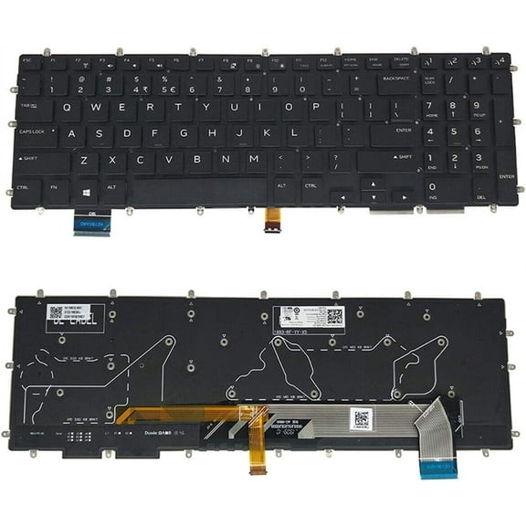 New US Black English Backlit Laptop Keyboard (Without palmrest) for Dell Alienware P37E P37E001 Alienware M17 R1 Light Backlight