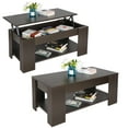thumbnail image 3 of HomGarden Lift Top Rectangle Coffee Table Rising Tabletop W/ Hidden Compartment, Brown, 3 of 10