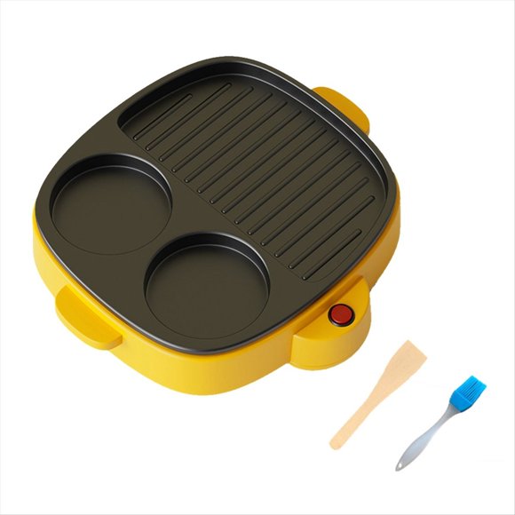 3 in 1 Electric Omelette Pan Barbecue Pan Electric Cooker Multifunction Non-Stick Hotpot Steamer Steak Frying C US Plug