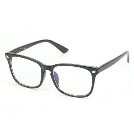 Cyxus Clear Transparent Lens Plain Glasses Matte Black Classic Fashion Men Women Eyewear