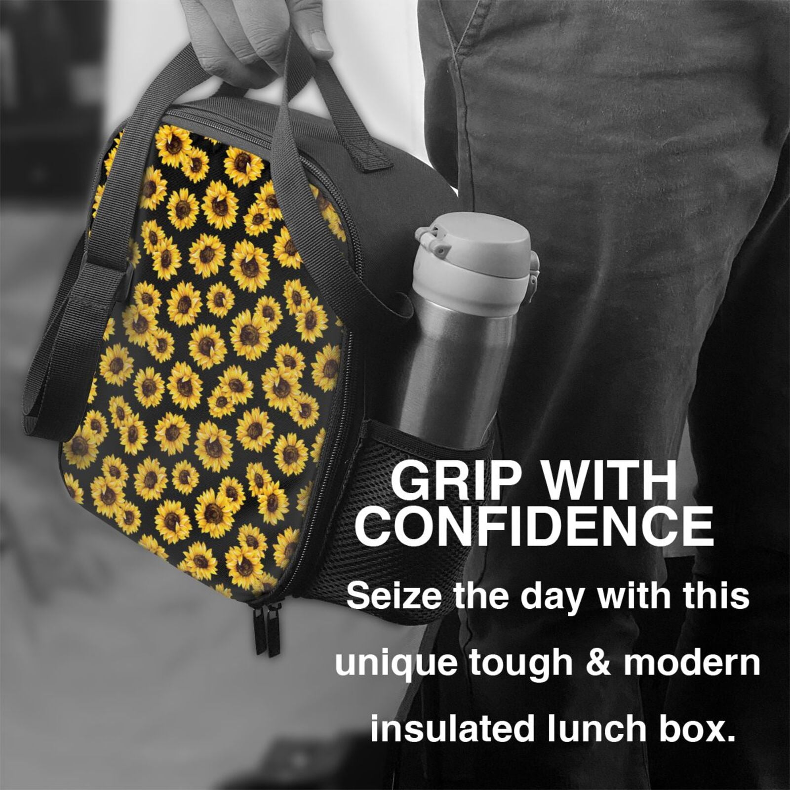 Ratiio Sunflower 6 Print Lunch Box - Reusable Lunch Bag Men Adult Women- Insulated LunchBox