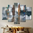 thumbnail image 5 of Modern Wall Art, Abstract Poster, Feather Art, Abstract Feather Printed Canvas, Oil Painting Print, Contemporary Art Canvas, Luxury Art, Canvas Wall Decor - Gold Framed, 5 of 9