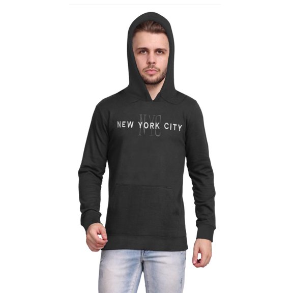 New York City NYC Embroidered Hoodie Black Small