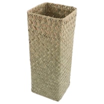 SEWCHICS Handmade Light Brown Basket Vase Decorative Tall Vase for Living Room