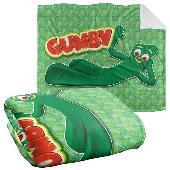 Gumby Blanket, 50"x60", Chilling Silky Touch Sherpa Back Super Soft Throw Blanket