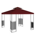 thumbnail image 2 of LELINTA Replacement Canopy Top - Roof Double Tiered Outdoor BBQ Roof Cover Grill Shelter Only Fit Waterproof and UV Protection - Patio Gazebo Brown for Backyard, Outdoor, Patio and Lawn, 2 of 8