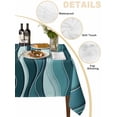 thumbnail image 2 of Abstract Turquoise Moire Table Cloth, Gradient Coastal Ocean Geometric Waterproof Tablecloth for Rectangle Tables, Reusable Washable Fabric Table Cover for Restaurant Kitchen Dining Tables 60"x120", 2 of 6