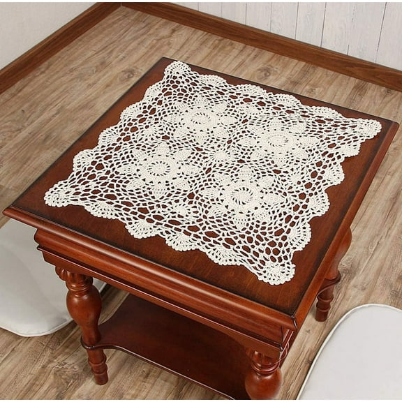 Nvzi Handmade Crochet Lace Tablecloth Doilies Placemat Dining Room Mats 15inch Nightstand Cover