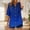 #306-Blue, variant on Haivin Women's Cotton Linen Blouse, Short Sleeve with Button Cuffs, Floral Printed V-Neck Shirt for Spring Summer Fall Casual Wear