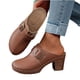 thumbnail image 4 of Correas de Tacón para Tacones Altos Bloque de Hebilla Tacón Clog Mules, Tacones Altos de la Mujer Estilo Madera Cerrado Dedo Del Pie, 4 of 9