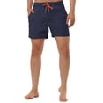 thumbnail image 6 of INSPIRE CHIC Men's Summer Casual Solid Color Mesh Lining Drawstring Waist Swimwear Shorts Navy Blue 30, 6 of 6