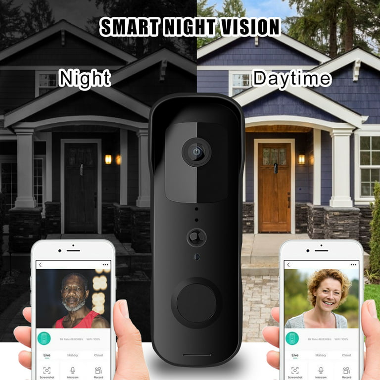 Smart Video Wireless Camera Doorbell, 3 in 1 Doorbell, Surveillance, Video,  HD Night Vision Home Smart Security Doorbell Two-Way Calls Camera,Easy