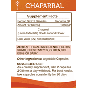 Secrets Of The Tribe Chaparral Capsules Dietary Supplement, Natural Herbal Capsules for Detox Support, Chaparral (Larrea tridentata) Dried Leaf and Flower, 120 Capsules