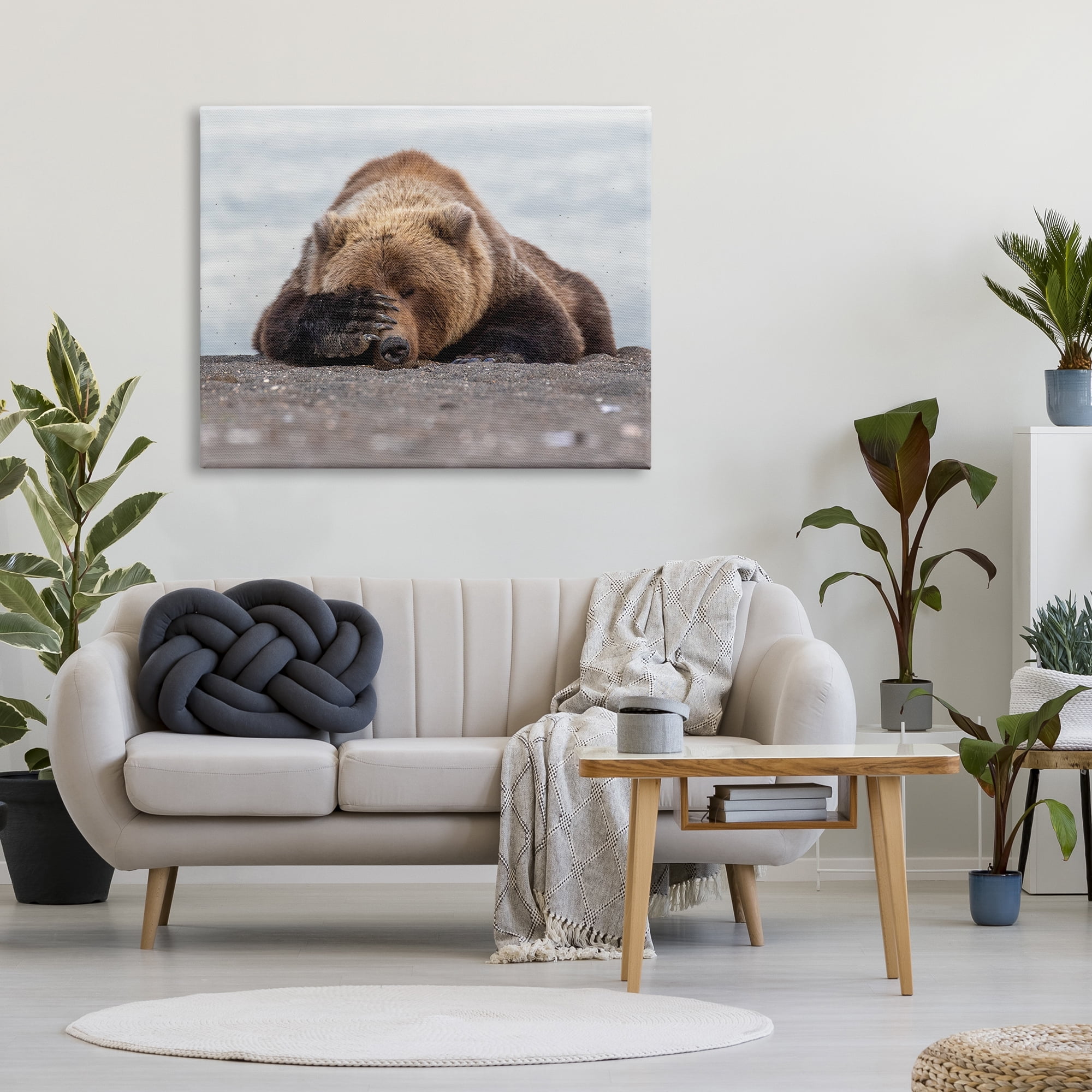 Stupell Industries Monday Blues Bear Animals & Insects Photography Gallery Wrapped Canvas Art Print Wall Art, 48 x 36