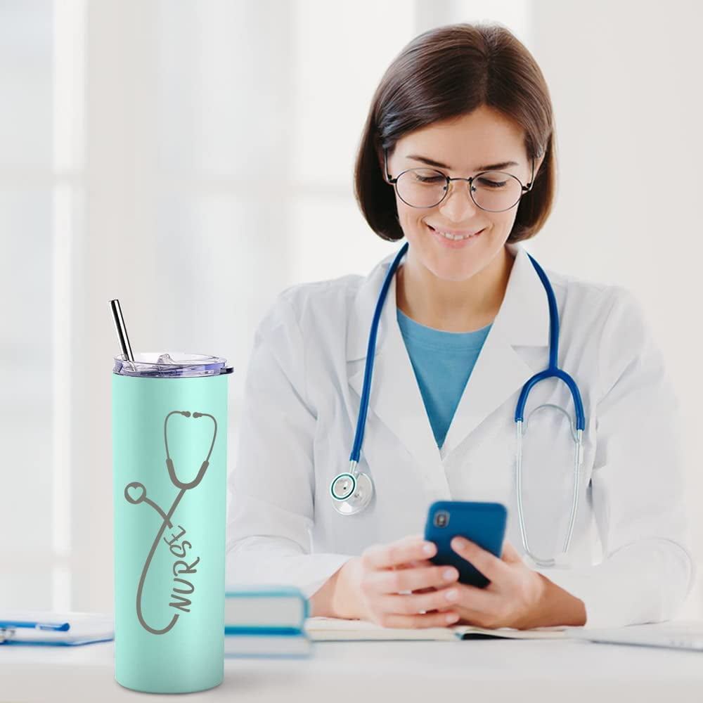 Nurse Personalized Tumbler Tumbler With Straw Stethoscope 