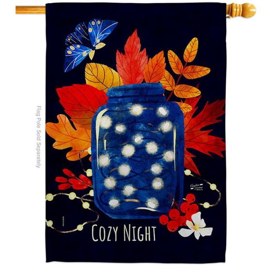 Angeleno Heritage H130404-BO 28 x 40 in. Cozy Night Sweet Life Expression House Flag with Double-Sided Decorative Vertical Flags