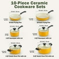 thumbnail image 2 of Cook N Home Nonstick Pots and Pans, 10-Piece Ceramic Kitchen Cookware Sets, Cooking with Saucepans, Frying Pans, Dutch Oven Pot with Lids, Yellow, 2 of 6