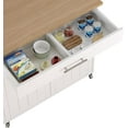 thumbnail image 3 of Pingliang Home 35" Kitchen Pantry Cabinet Kitchen Island with Storage,Wood Top Cart with Wheels,Fits for Home Coffee Bar, 3 of 8